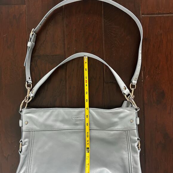 Coach 2010 Baby Blue F14706 Leather bag Slouchy carry-all + crossbody strap - Picture 9 of 10